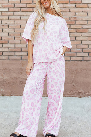 Relaxed Leopard Print Pants Set