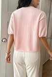 Casual Crewneck Short Sleeve Sweater