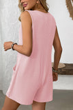 Sleeveless Button-Up Ribbed Romper