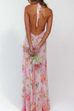 Halter Floral Maxi Dress