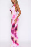 Halter Neck Floral Maxi Dress