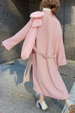 Oversized Houndstooth Long Coat