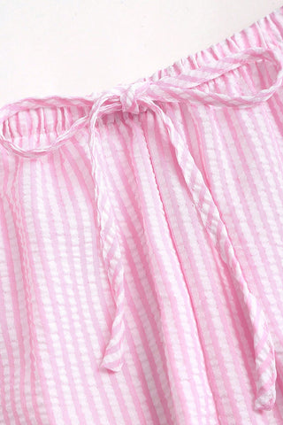 Striped Tie-Front Pants Set