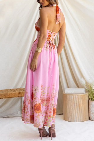 Floral Halter Maxi Dress