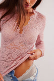 Long-Sleeve Lace Blouse