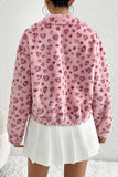 Trendy Leopard Print Fleece Jacket