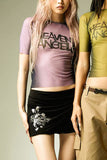 Graphic Sheer Short-Sleeve Top