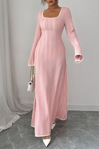 Long Sleeve Textured Maxi Dress