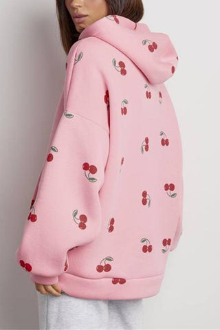 Zip-Up Printed Hoodie