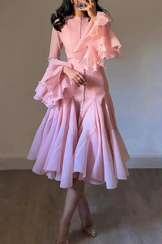 Flared Sleeve Casual Dress