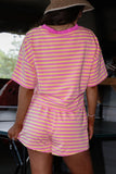 Stripe Trim Boxy Short Set