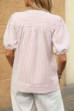 Puff Sleeve Striped Blouse