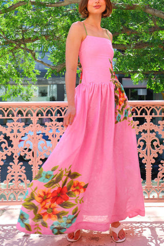 Floral-Accent Maxi Dress