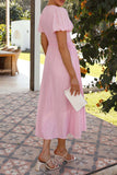 Button-Front Casual Midi Dress
