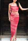 Gradient Sleeveless Skirt Set