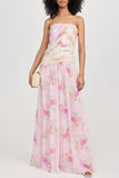 Strapless Floral Maxi Dress