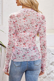Floral Mesh Long Sleeve Top