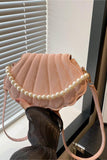 Pearl-Accent Shell Shoulder Bag
