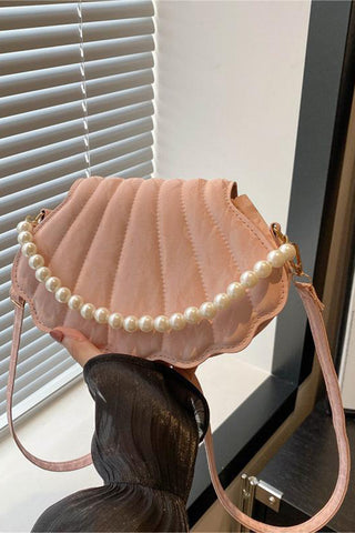Pearl-Accent Shell Shoulder Bag