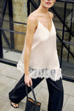 Lace-Trim Spaghetti Strap Tank Top