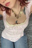 Off-Shoulder Lace-Up Camisole