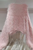 Floral Embellished Fuzzy Sweater