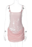 Sequin Embellished Draped Tank Top