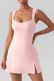 Sleeveless Square-Neck Casual Dress