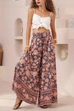 Floral Wide-Leg Casual Pants