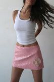 Floral Embellished Sequin Mini Skirt