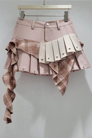 Asymmetrical Layered Mini Skirt