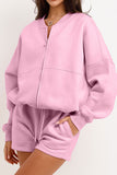 Casual Zip-Up Short Set