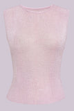 Sheer Sleeveless Ribbed Top