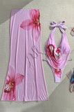 Floral Print Bikini Set with Cover-Up