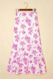 Ruffle Split Floral Maxi Skirt