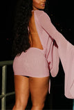 Draped Deep V-Neck Casual Dress