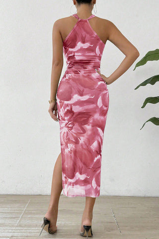 Halter Neck Midi Casual Dress