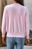 Scalloped Edge Button Cardigan