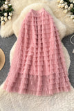 Layered Ruffle Maxi Skirt