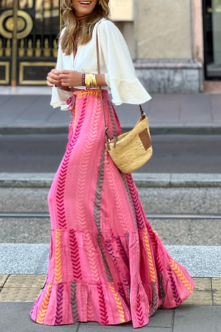 Floral Tiered Maxi Skirt