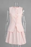 Button-Front Skirt Set