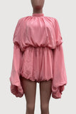 Layered Ruffle Blouson Romper