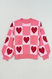 Heart Block Mock Neck Sweater