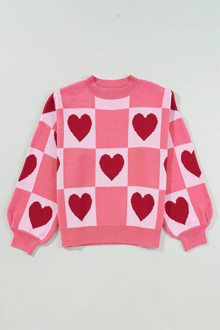 Heart Block Mock Neck Sweater