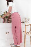 Tie-Side Casual Wide-Leg Trousers