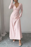 Elegant Maxi Dress with V-Neckline