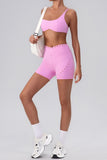 High-Waisted Laser Cut Casual Shorts