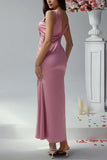 Elegant Deep V-Neck Evening Gown