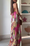 Floral Printed Strapless Maxi Dress
