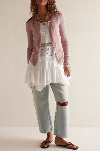 Snap-Button V-Neck Blouse